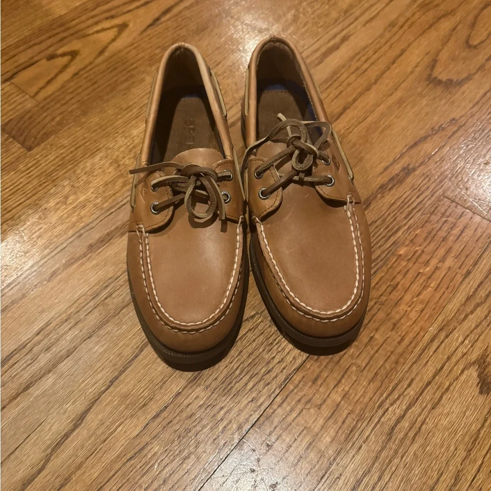 New Sperry Men's Tan Authentic Original 2-Eye‎ Boat Shoes Leather Preppy Classic